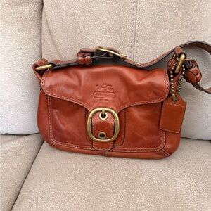 Coach Y2K Bleecker Legacy Tattersall 11427 Brown Leather Flap Shoulder Bag